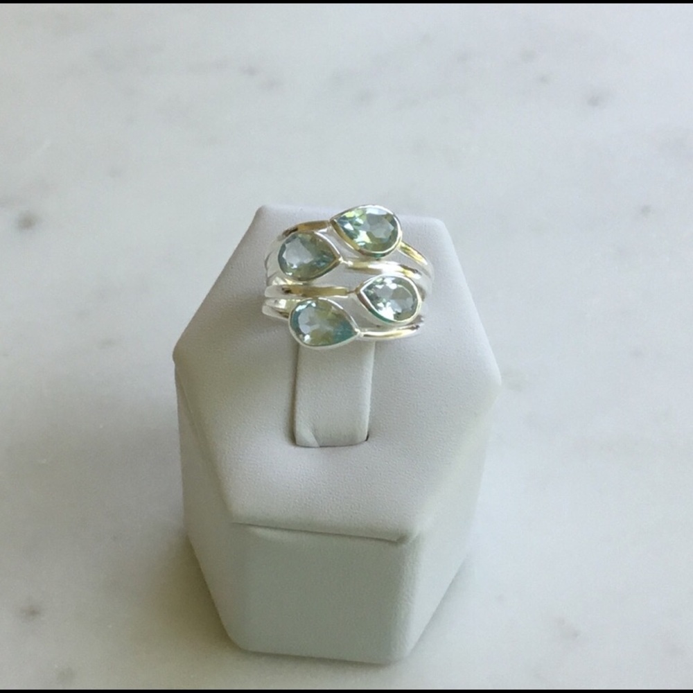 Genuine Blue Topaz .925 Sterling Silver Ring - Picture 10 of 16